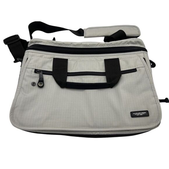 A.G. Spalding & Bros Laptop Bag Crossbody & Handle Briefcase Gray Nylon Travel - Picture 1 of 10